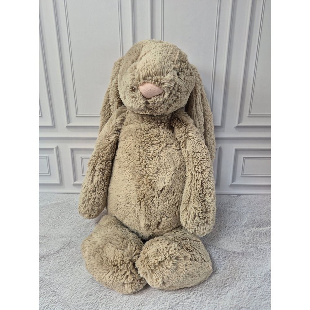 Jellycat London Bashful Bunny Beige Plush Stuffed Animal Floppy Ears Large 20"